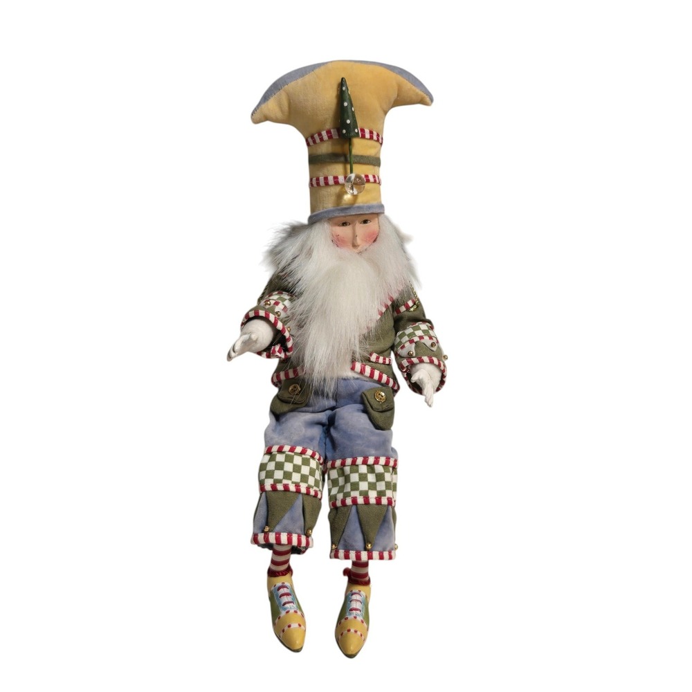 Patience Brewster Colorful Posable Jester 17" Holiday Shelf sitter Santa elf